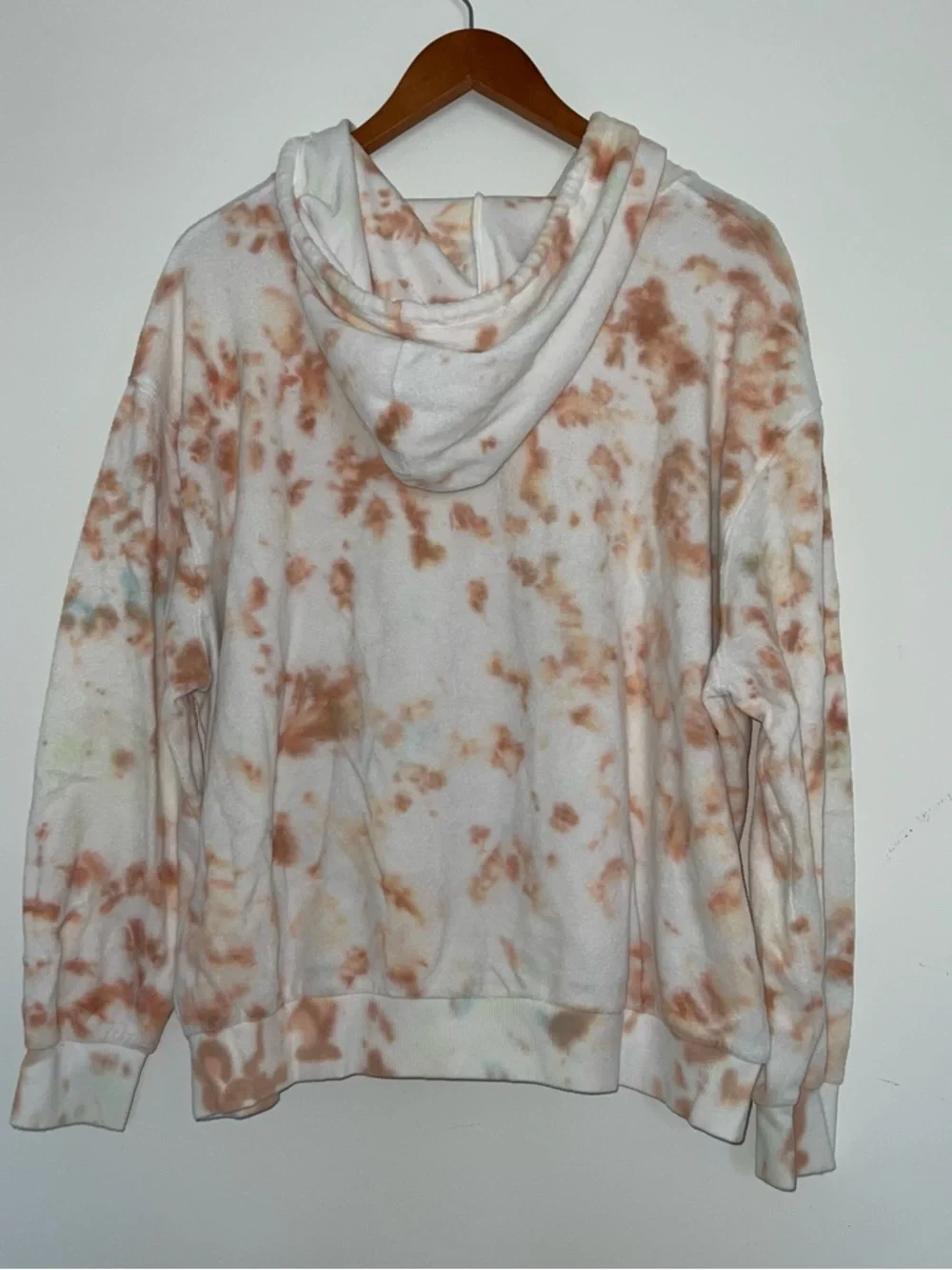 wild fable White Hoodie with Peach Tie-Dye Accents - Picture 2 of 5